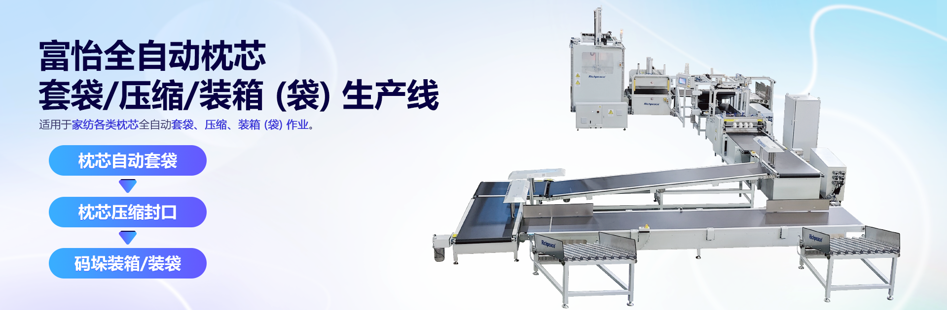 星空全自动枕芯套袋压缩装箱(袋)生产线