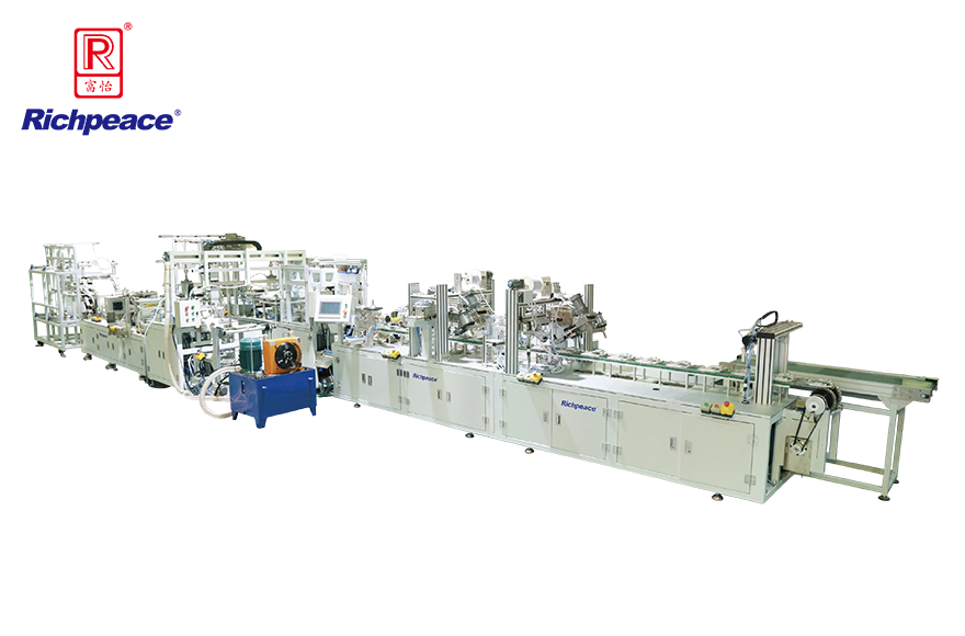 星空全自动罩杯口罩生产线搭载预成型系统(钉头带)